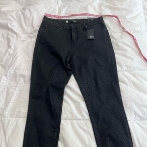Kut Black Snakeskin Patterned Jeans